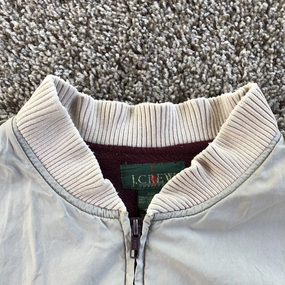 J Crew Oarsman Harrington Bomber Jacket Mens Size Small Beige Velvet Lined‎ READ